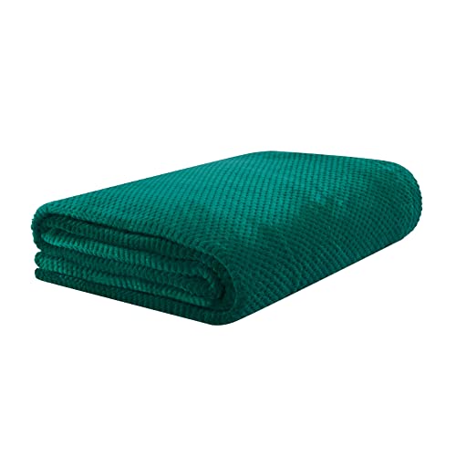 HOMLA Noah Tagesdecke 220 x 240 cm - Bettüberwurf Sofaüberwurf Kuscheldecke Quilt - Flauschig und Weich - Polyester Grün