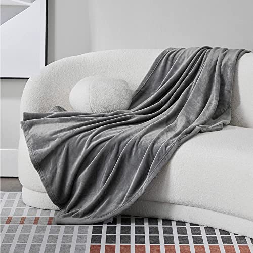 BEDSURE Kuscheldecke Sofa Decken grau - XL Fleecedecke für Couch weich und warm, Wohndecke flauschig 150x200 cm als Sofadecke Couchdecke