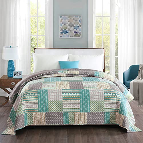 WOLTU BD11m02, Tagesdecke Bettüberwurf Steppdecke Patchwork Wendedesign Bettdecke Stepp Decke Doppelbett unterfüttert und gesteppt, 170x210 cm