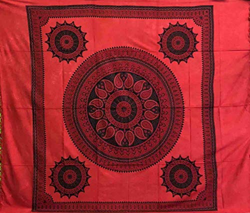 Überwurf, Grande Orient, 100 % Baumwolle, bedruckt, 210 x 240 cm, Rot