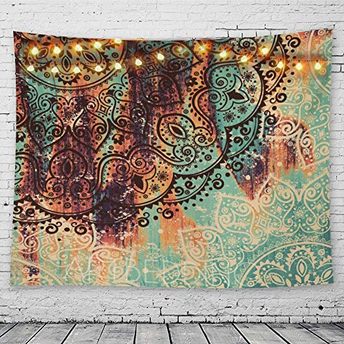 GeeRic Wandteppich Mandala wandtuch Wandbehang Indien Bohemian Picknick Tagesdecke Sandtuch Tapisserie Yoga psychedelisch Deko Tuch Tapestry groß Tischdecke 150 x 230cm