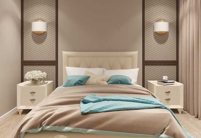 Tagesdecke Beige und Türkis